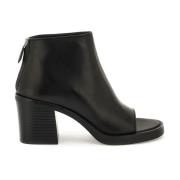 Leren open teen booties Miu Miu , Black , Dames