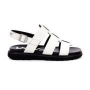 Comfort Leren Sandalen Kickers , White , Dames