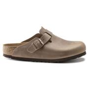 Klassieke Geolied Leren Klompen Birkenstock , Brown , Heren