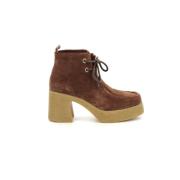 Claire Leren Laarzen Kickers , Brown , Dames