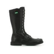 Comfort Leren Veterschoenen Kickers , Black , Dames