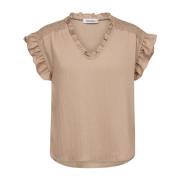 Frill Smock Top Blouse Co'Couture , Beige , Dames