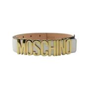 Pre-owned Leather belts Moschino Pre-Owned , White , Dames