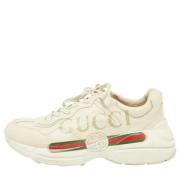 Pre-owned Leather sneakers Gucci Vintage , Beige , Heren