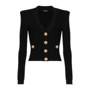 Geknoopte gebreide vest Balmain , Black , Dames