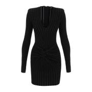 Elegante Zwarte Cocktailjurk Balmain , Black , Dames