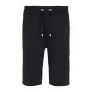 Katoenen shorts met flocked Paris logo Balmain , Black , Heren