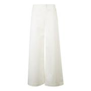 Witte broek met wijde pijpen en decoratieve knopen Max Mara , White , ...