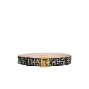 PB Riem in monogram jacquard Balmain , Black , Dames