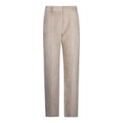 Elegant Straight Trousers Brunello Cucinelli , Brown , Dames