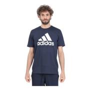 Groot Logo Jersey T-shirt Adidas , Blue , Heren