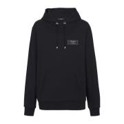 label hoodie Balmain , Black , Heren