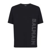 Geëmbosseerd T-shirt Balmain , Black , Heren