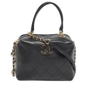 Pre-owned Leather totes Chanel Vintage , Black , Dames