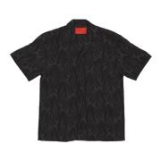 Flames AOP Shirt Zwart Streetwear Vision OF Super , Black , Heren