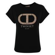 T-Shirts Twinset , Black , Dames