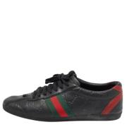 Pre-owned Leather sneakers Gucci Vintage , Black , Dames