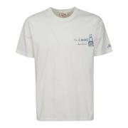 Witte Katoenen Korte Mouw Logo T-Shirt MC2 Saint Barth , White , Heren