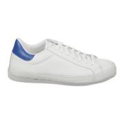 Witte leren sneakers met blauw detail Kiton , White , Heren