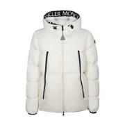 Korte Witte Donsjas met Logoband Moncler , White , Dames