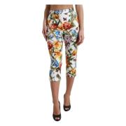 Exclusieve Bloemen Hoge Taille Cropped Broek Dolce & Gabbana , Multico...