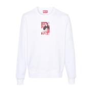 Witte Katoenen Sweatshirt Set Mannen Diesel , White , Heren