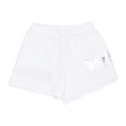 Witte Side Logo Streetwear Shorts Disclaimer , White , Dames