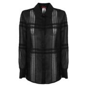 Zwarte Ramie Overhemd met Mannelijk Design Max Mara Studio , Black , D...