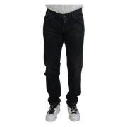 Luxe Blauwe Skinny Denim Jeans Dolce & Gabbana , Black , Heren