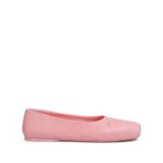 Roze Leren Platte Schoenen Marni , Pink , Dames