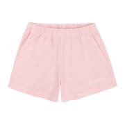 Logo Print Katoenen Disco Shorts Sporty & Rich , Pink , Dames