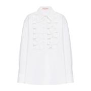 Witte Katoenen Bloemenapplicatie Overhemd Valentino Garavani , White ,...