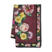 Bloemenprint Georgette Sjaal Dolce & Gabbana , Multicolor , Dames