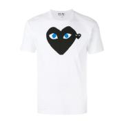 Wit T-shirt met logoprint Comme des Garçons Play , White , Heren