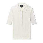 Witte Pima Katoen Polo Shirt A.p.c. , White , Dames