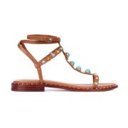 Kaneel Ariel Goud Leren Sandalen ASH , Brown , Dames