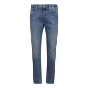 Slim Fit Katoenen Jeans met Zakken Incotex , Blue , Heren