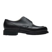 Zwarte Leren Veterschoen met Zichtbare Stiksels Paraboot , Black , Her...