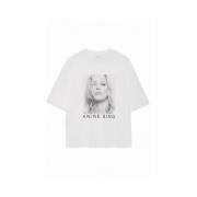 Kate Moss Avi Tee Oversized T-shirt Anine Bing , White , Dames