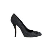 Pre-owned Cotton heels Manolo Blahnik Pre-owned , Gray , Dames