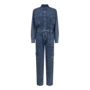 Blauw Stonewash Benson Boiler Suit Jurk Co'Couture , Blue , Dames