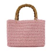 Roze Bamboe Shopper Tas Chica London , Pink , Dames