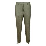 Rechte Pijp Linnen Broek Incotex , Green , Dames