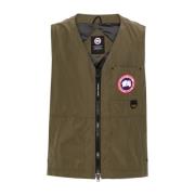 Groene Lichtgewicht V-hals Mouwloze Jas Canada Goose , Green , Heren