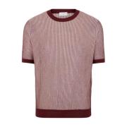 Tweekleurige Ribgebreide T-shirt Ballantyne , Red , Heren