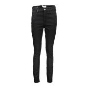 Zwarte Geborduurde Katoenen Jeans Damesmode Calvin Klein , Black , Dam...