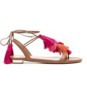 Tassel Platte Sandalen voor Vrouwen Aquazzura , Multicolor , Dames