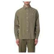 Poplin Overhemd Woolrich , Green , Heren