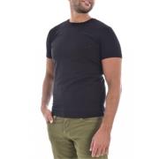 Geborduurd logo stretch T-shirt Iceberg , Black , Heren