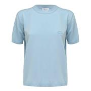 Geborduurd Ronde Hals T-Shirt MVP wardrobe , Blue , Dames